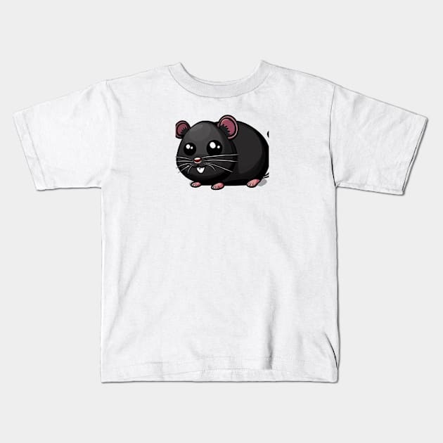 Black hamster Kids T-Shirt by FORIS